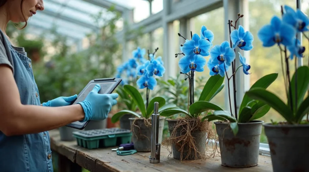 como cuidar de orquidea azul
