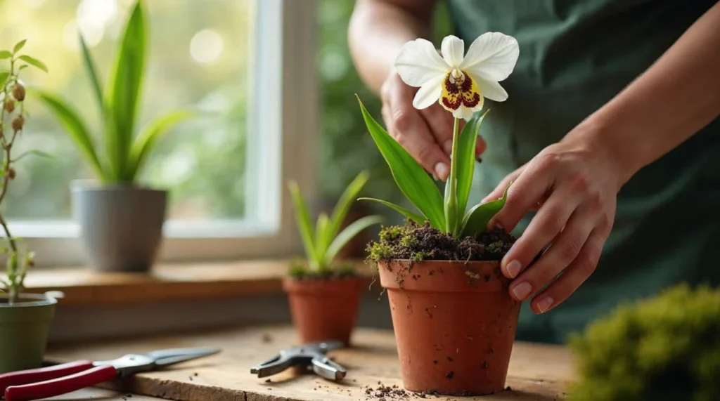como plantar orquídea olho de boneca no tronco