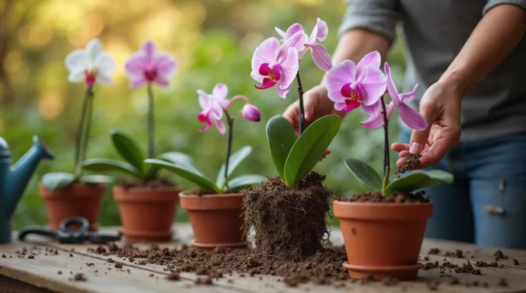 como plantar orquídeas na terra